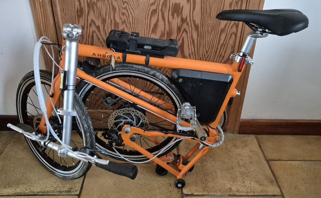 Vélo pliant électrique Ahooga 36V - Orange - Quasi neuf, Autres marques, Vitesses, 18 à 20 pouces, Comme neuf