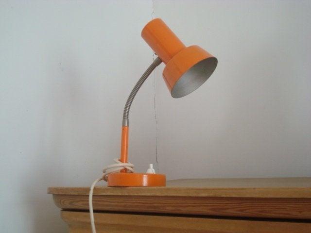 Lampe de bureau vintage, orange, Antiquités & Art, Enlèvement