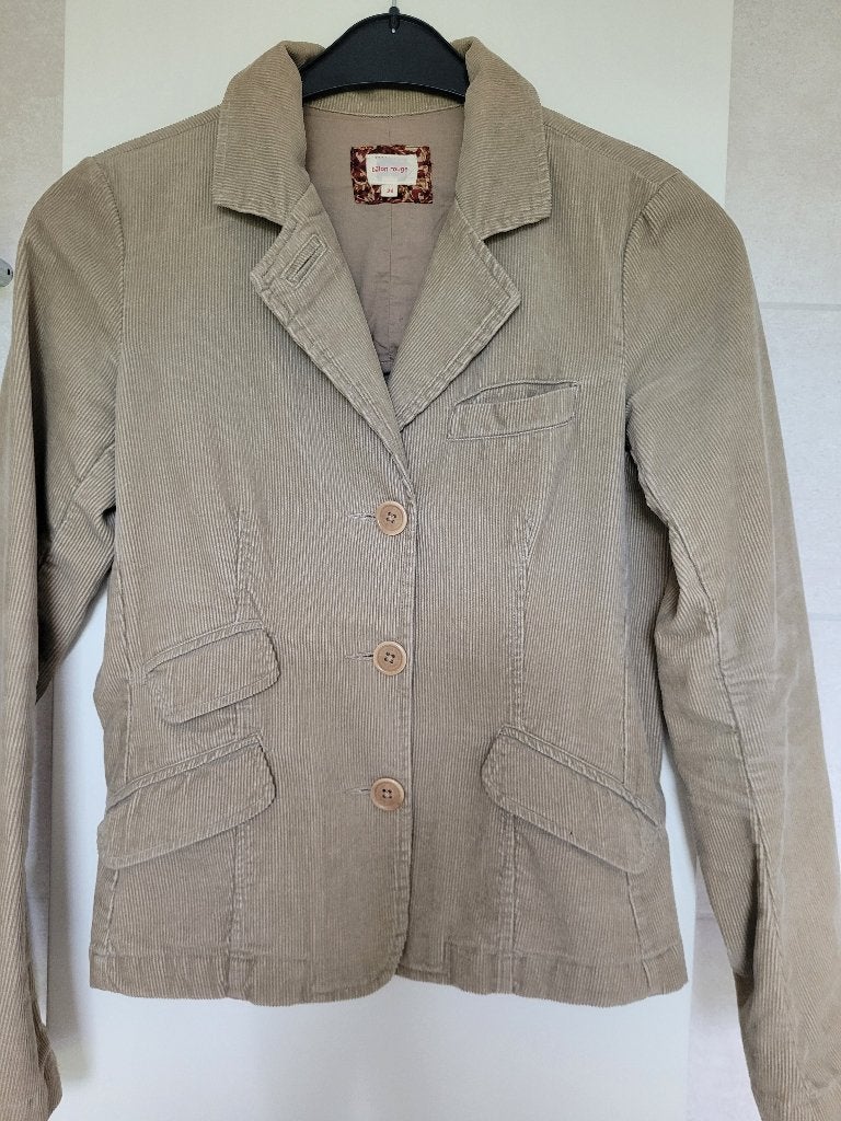 Blazer en velours baton rouge, Kleding | Dames, Jasjes, Kostuums en Pakken, Ophalen, Zo goed als nieuw, Jasje, Rood