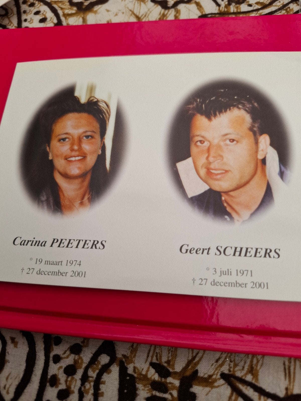 samen overleden, Ophalen of Verzenden, Bidprentje