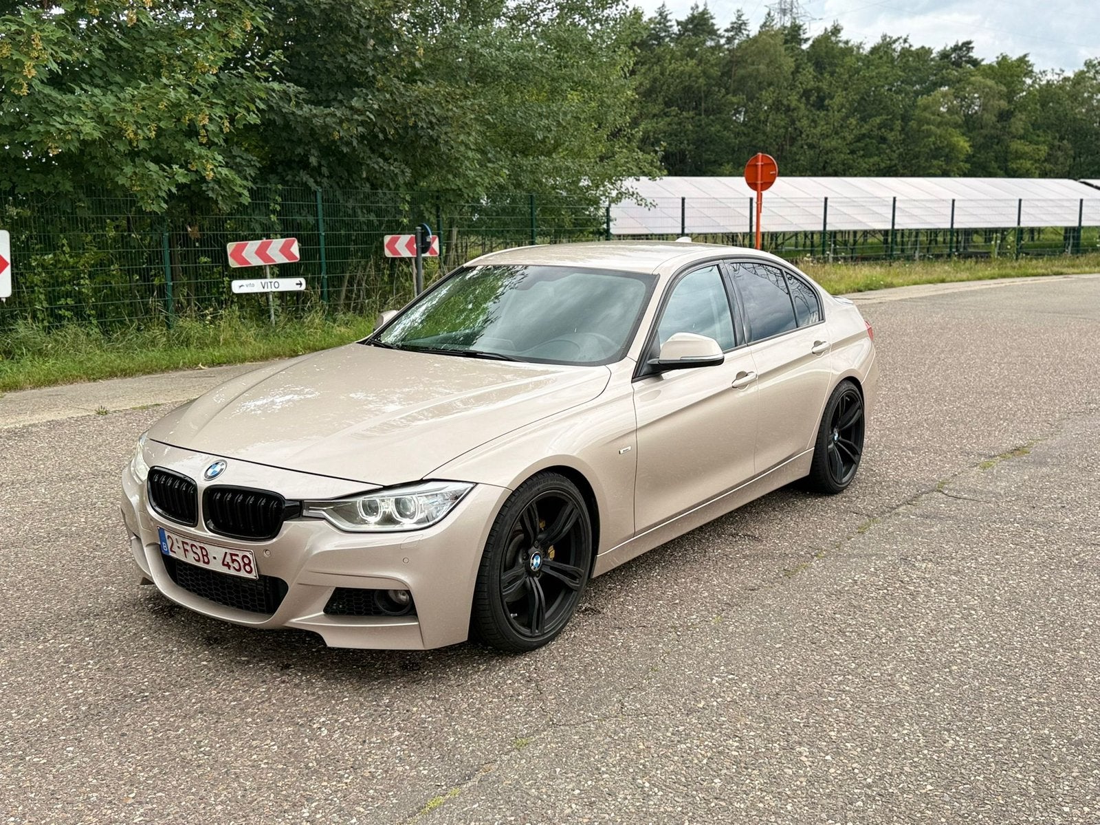 Bmw 328i 4x4, Auto's, BMW, Zwart, Electronic Stability Program (ESP), Leder en Stof, Beige