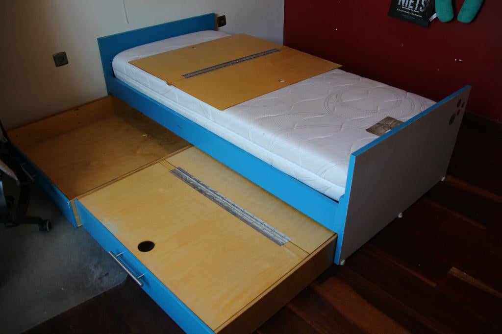 eenpersoonsbed met stevige lades, Ophalen, Gebruikt, 90 cm, Eenpersoons