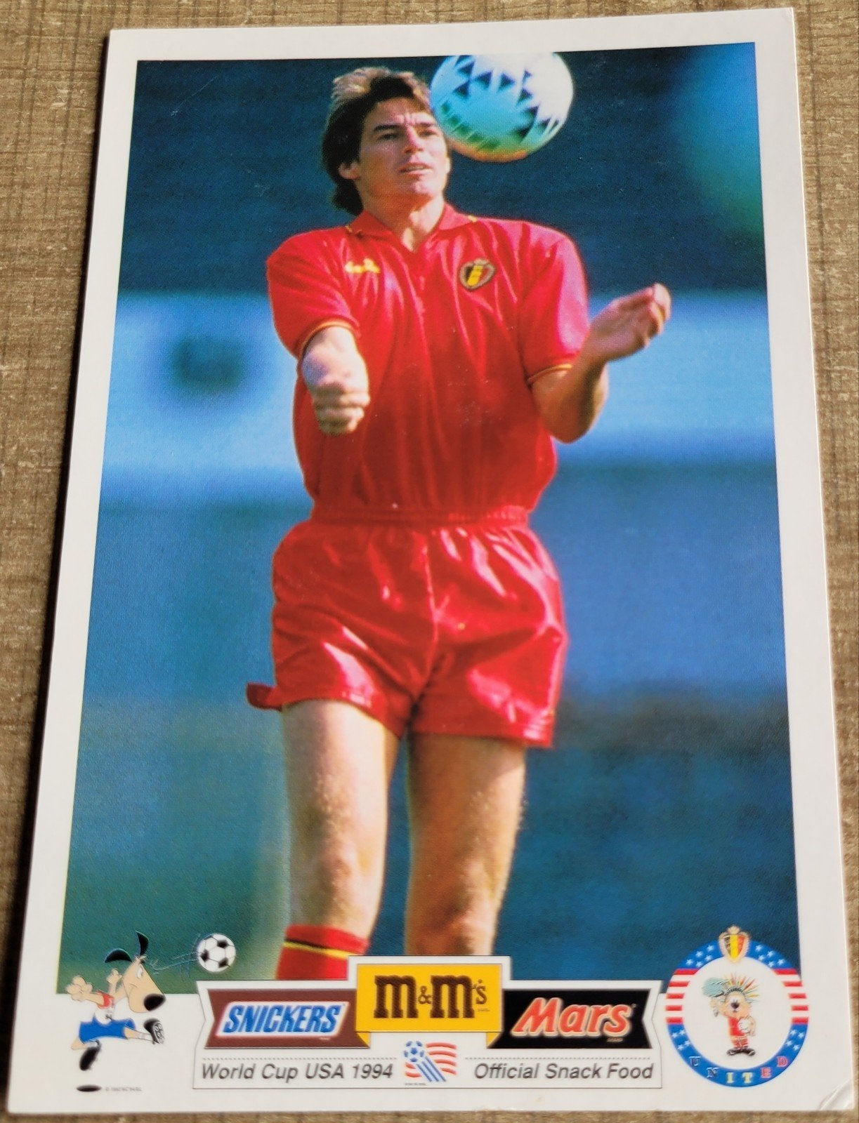 Postkaart World Cup USA 1994: Georges Grun, Ophalen of Verzenden, Gebruikt, Poster, Plaatje of Sticker