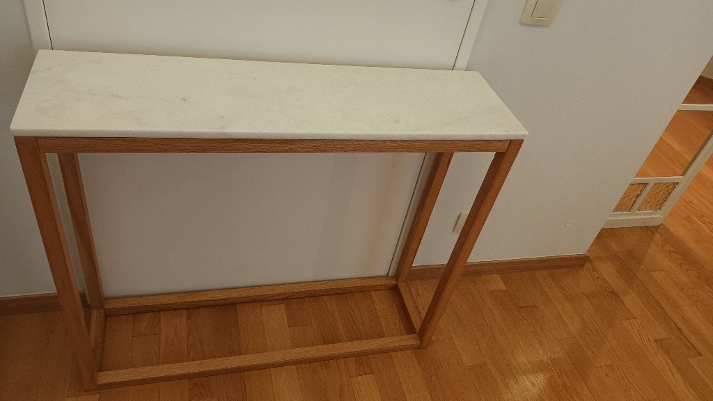 Commode en marbre et bois, Chêne, Moins de 25 cm, Moins de 100 cm, Comme neuf