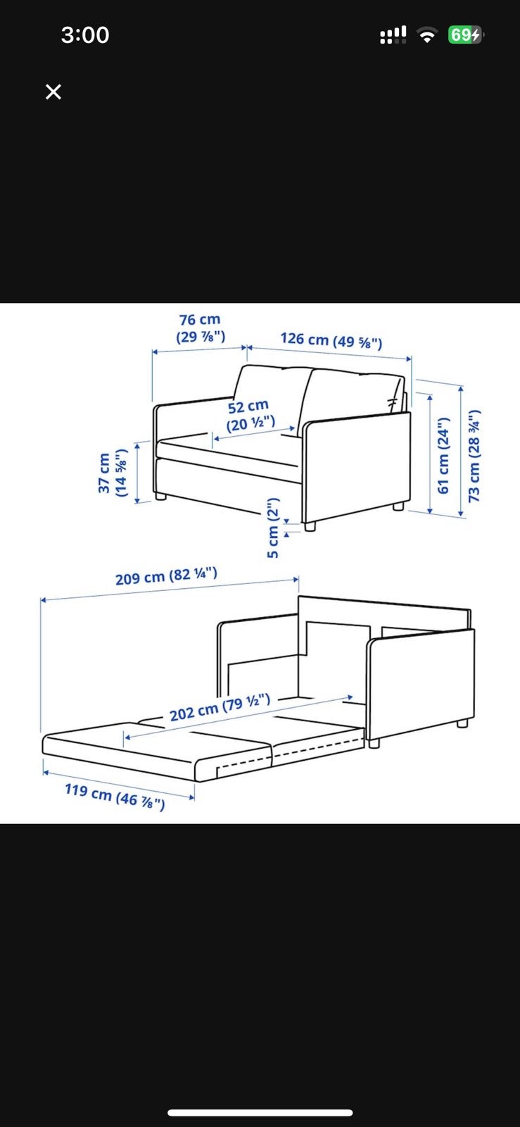 sofa bed from ikea, Maison & Meubles, Enlèvement ou Envoi