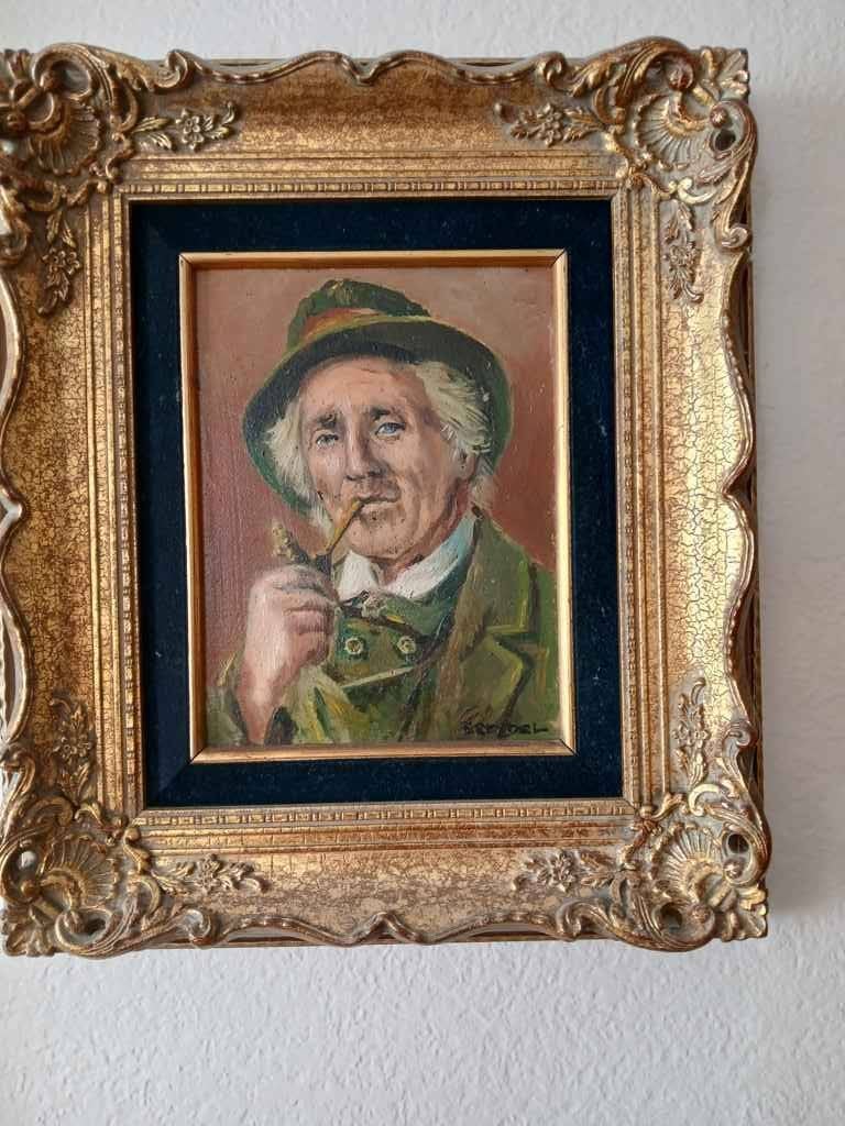 Peinture homme à la pipe, Antiek en Kunst, Kunst | Schilderijen | Klassiek, Ophalen, Portret of Personen, Overige ondergronden