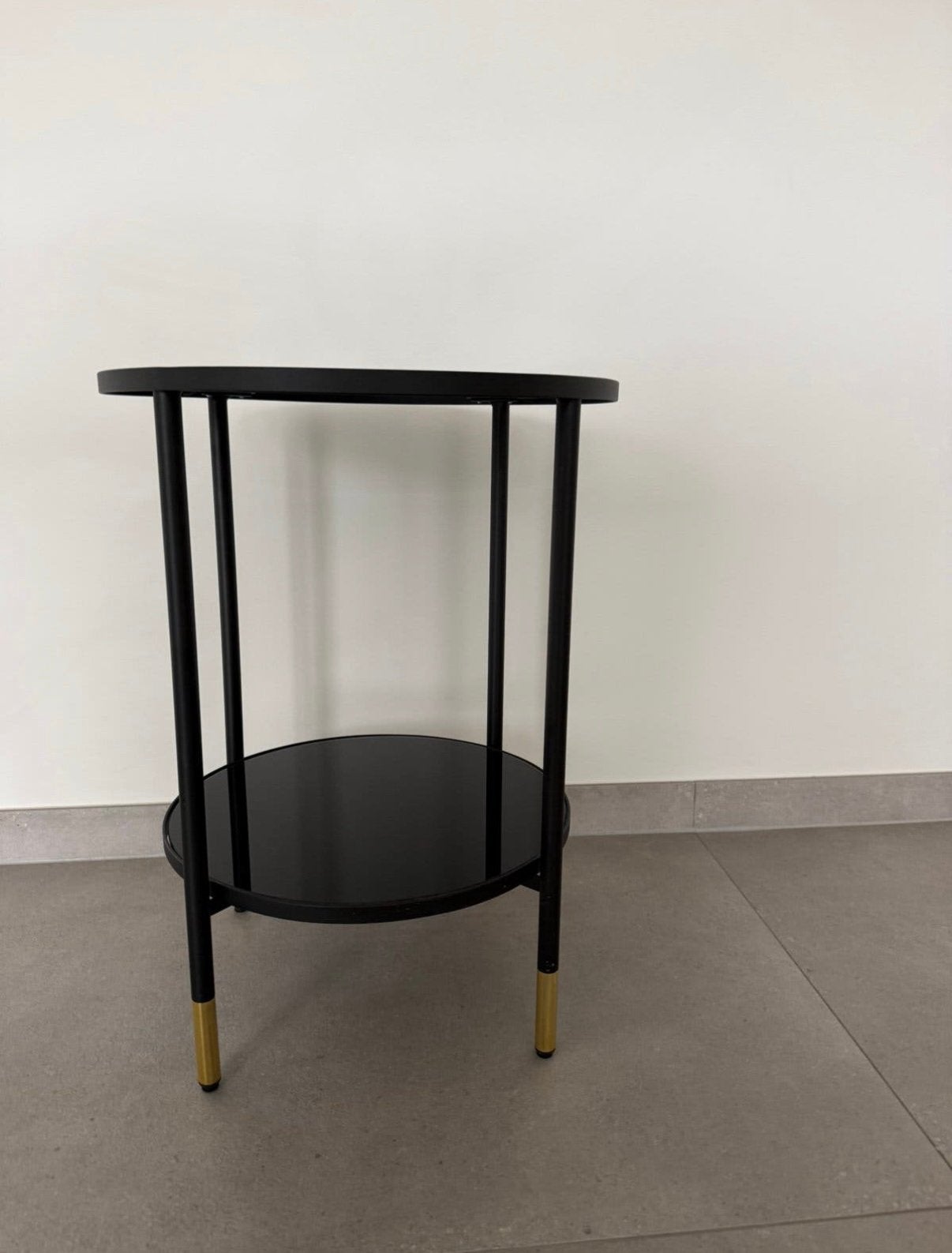 Table d’appoint Ikea Asperod noire verre et metal, Maison & Meubles, Enlèvement, Comme neuf, Verre