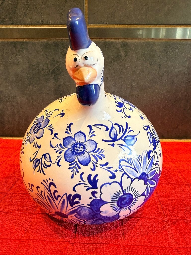 Grote leghen Blauwe en witte bloemen - J-Line, Ophalen of Verzenden, Zo goed als nieuw, Dier