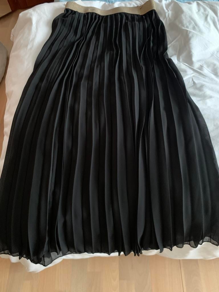 Jupe longue plissée taille unique noire, Enlèvement, Neuf, Noir