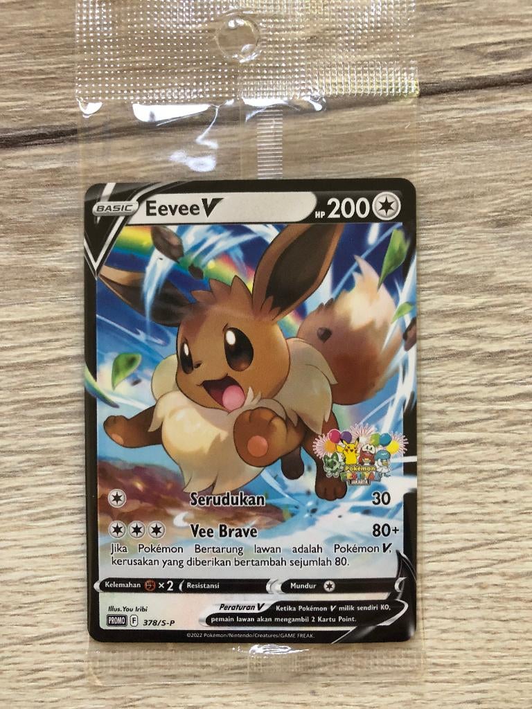 Pokemon Indonesia Festival Jakarta 2024 - Eevee V - sealed!, Ophalen of Verzenden, Nieuw, Losse kaart
