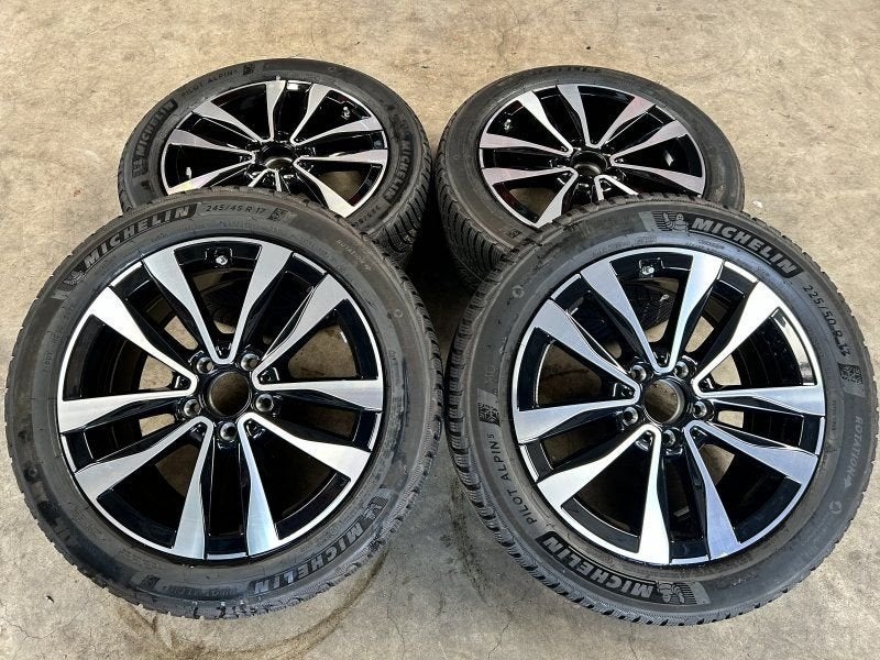 17 inch originele velgen + winterbanden Mercedes C klasse W2, Pneus et Jantes, Pneus hiver, -, 17 pouces