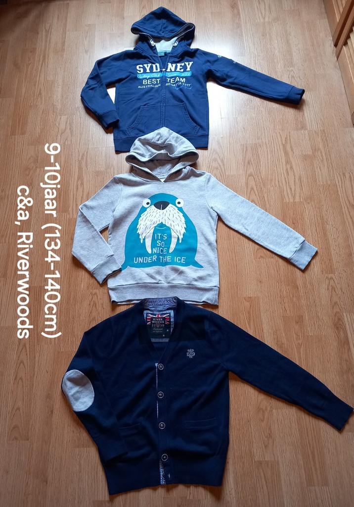 3 jongens truien/ hoodies 9-10jaar, Gebruikt, C&A, Trui of Vest, Ophalen of Verzenden
