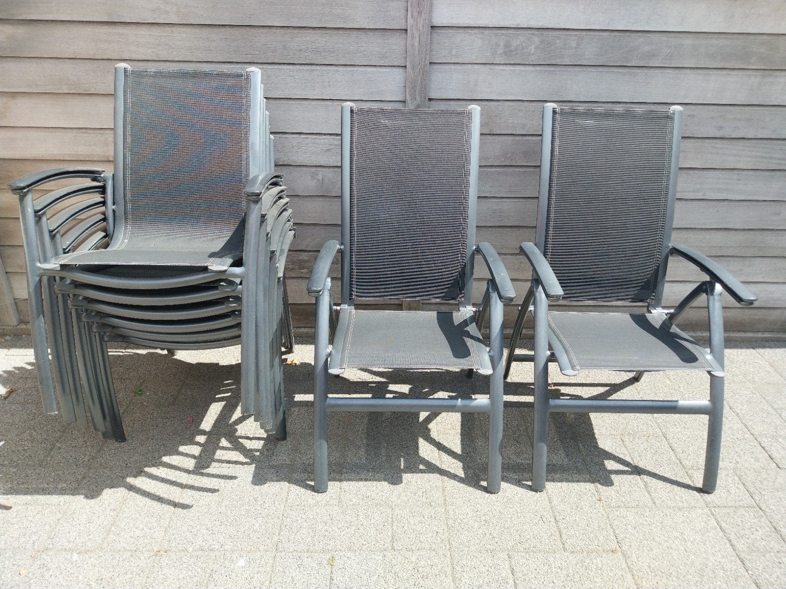 Tuinstoelen 6stapelstoelen en 2relax stoelen, Tuin en Terras, Ophalen