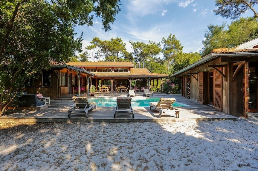 Maison de charme au Cap Ferret même avec piscine privée, Maison de campagne ou Villa, 8 personnes, 4 chambres ou plus, Lac ou rivière