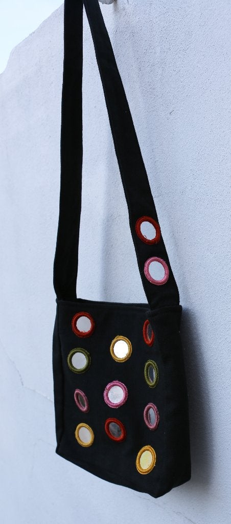 Joli sac original avec petits miroirs, Enlèvement ou Envoi, Comme neuf, Noir