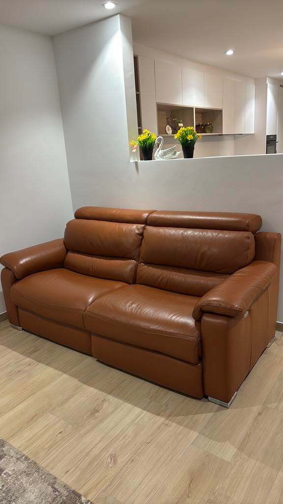 Natuzzi Zetel - Echte leer, Huis en Inrichting, Ophalen, Zo goed als nieuw, Leer