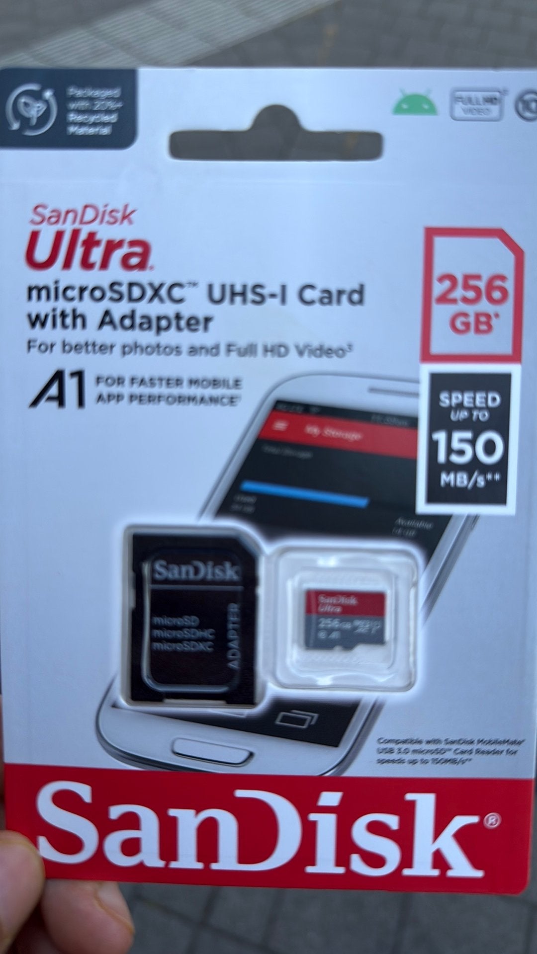 SanDisk Ultra, Audio, Tv en Foto, Foto | Geheugenkaarten, Ophalen of Verzenden, MicroSD, SanDisk, 256 GB