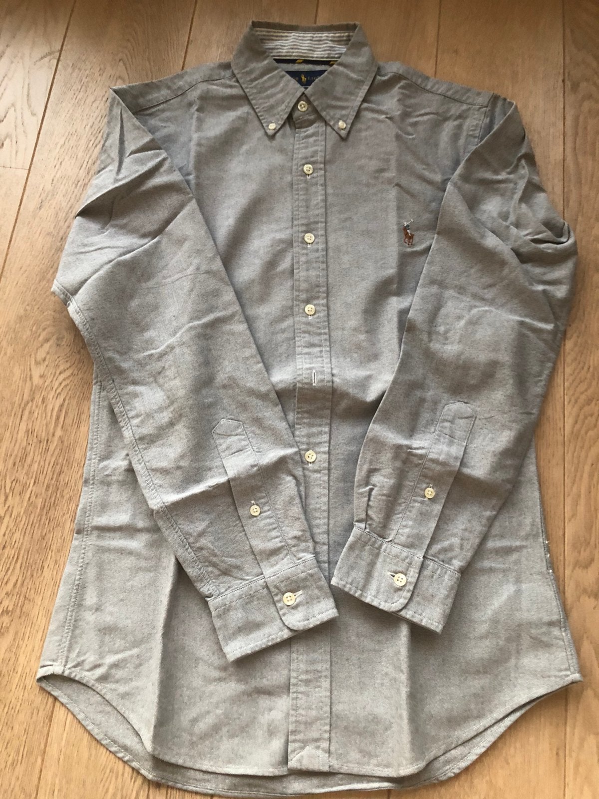 Grijze hemd ralph lauren voor jongens maat s, Ophalen, Zo goed als nieuw, Grijs