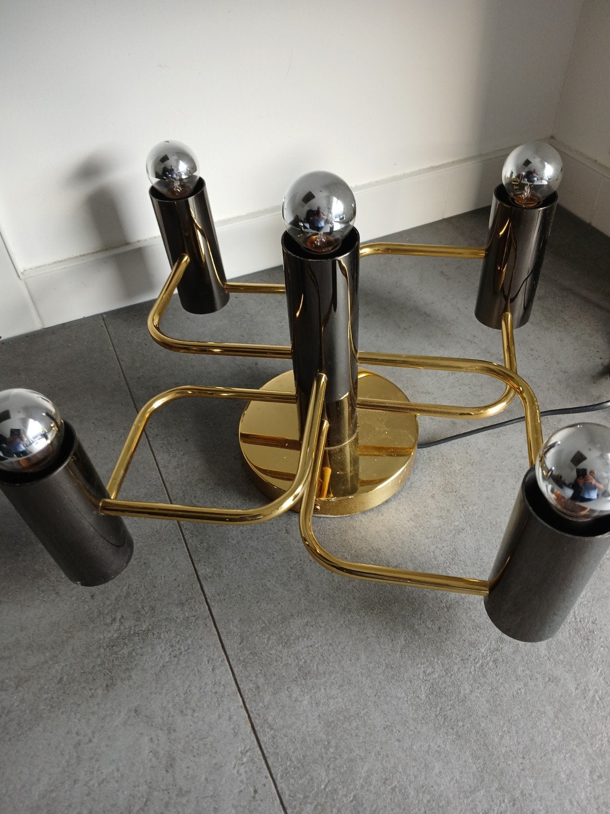 design vintage des années 70 Gaetano Sciolari, lustre, Enlèvement ou Envoi, Utilisé, Métal, Vintage design jaren 70 Gaetano Sciolari,