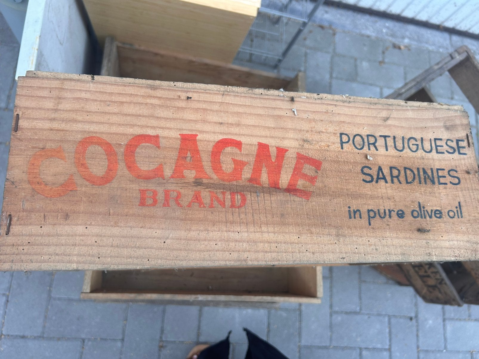 Boîte COCAGNE vintage en bois Sardines portugaises par pièce, Enlèvement, Utilisé, Emballage
