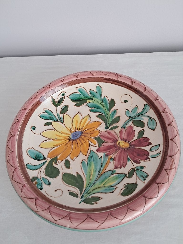 assiette décorative italienne en argile émaillée, Enlèvement ou Envoi
