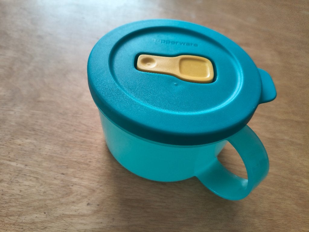 Tupperware CrystalWave soepkom, ook voor sauzen, noodles,..., Enlèvement, Utilisé, Vert, Récipient ou Bol