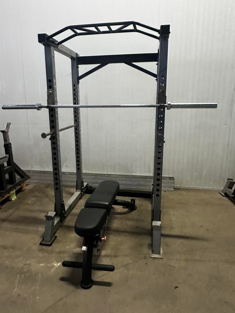 Barbarian Power Rack , Bankje, 137,5kg Gewichten ,Barbell, Sport en Fitness, Ophalen, Gebruikt