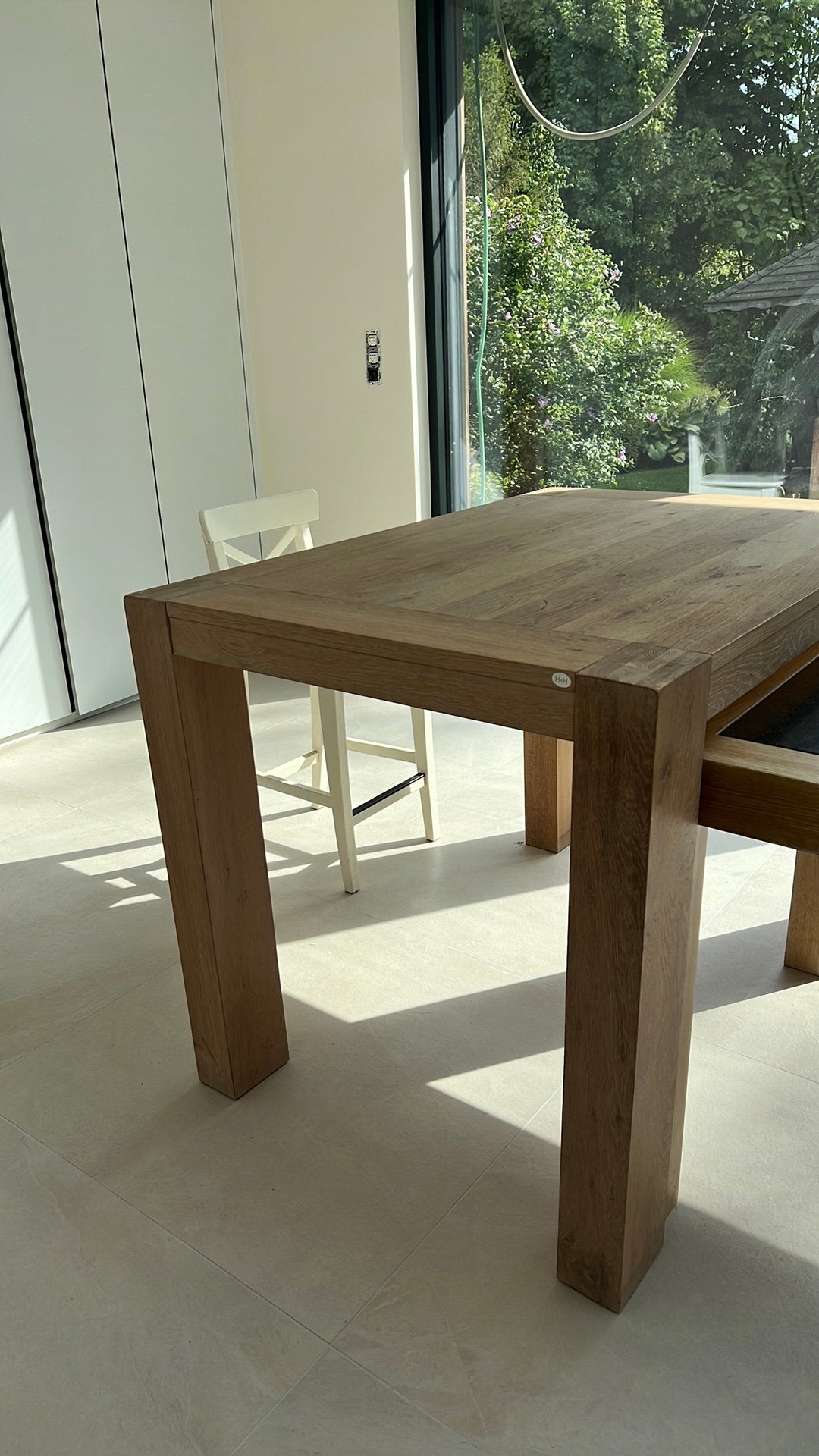 Hoge eettafel met 4 stoelen, Ophalen, Gebruikt, 100 tot 150 cm, 50 tot 100 cm