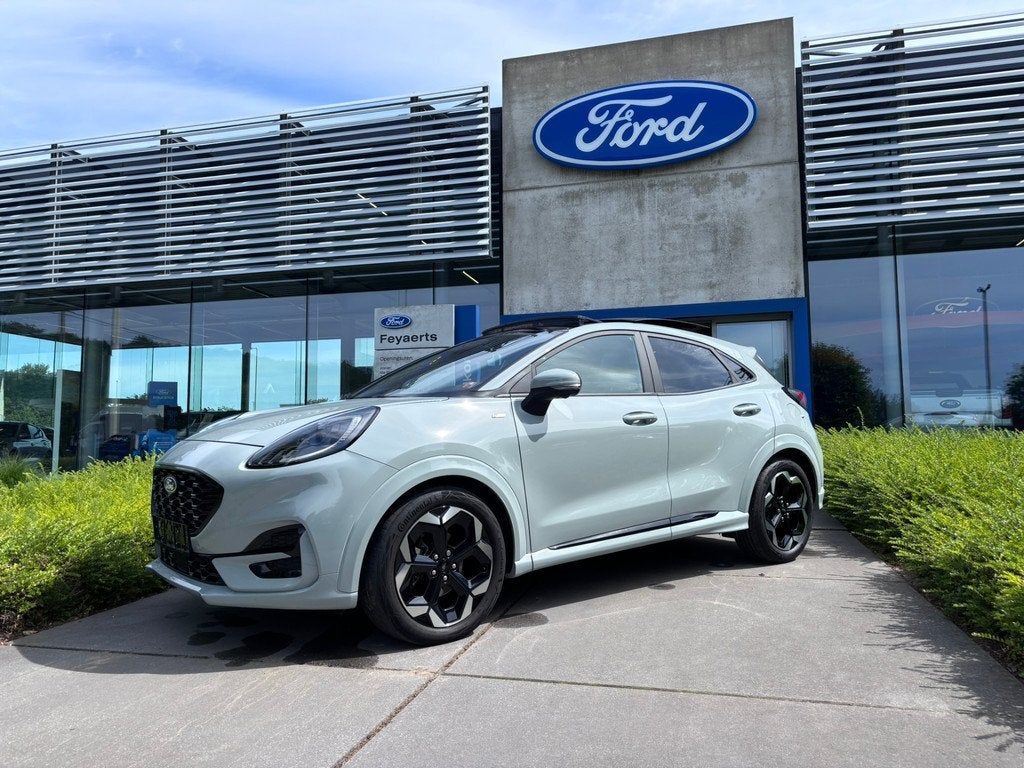 Ford Puma EcoBoost mHEV 125pk ST-Line X Manueel (bj 2024), Auto's, Ford, 118 g/km, Euro 6, Adaptive Cruise Control, Leder en Stof