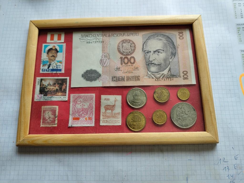 postzegels, munten ,Peru, Postzegels en Munten, Ophalen of Verzenden, Zuid-Amerika, Setje