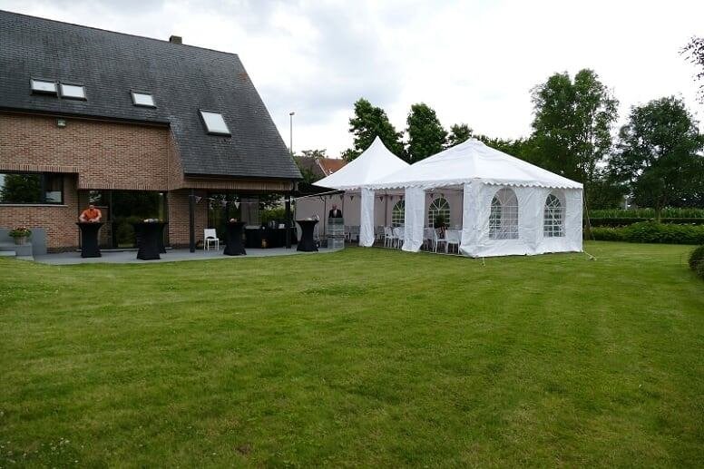 Partytent professioneel pagode 6 X 6 meter, Tuin en Terras, Ophalen, Partytent, 6 meter of meer, Zo goed als nieuw