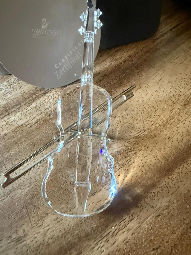 Swarovski viool met staander en strijkstok, Ophalen, Zo goed als nieuw