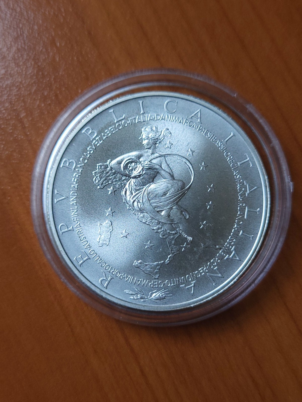 Zilveren munt. Italië. 10 Euro. UNC, Ophalen of Verzenden