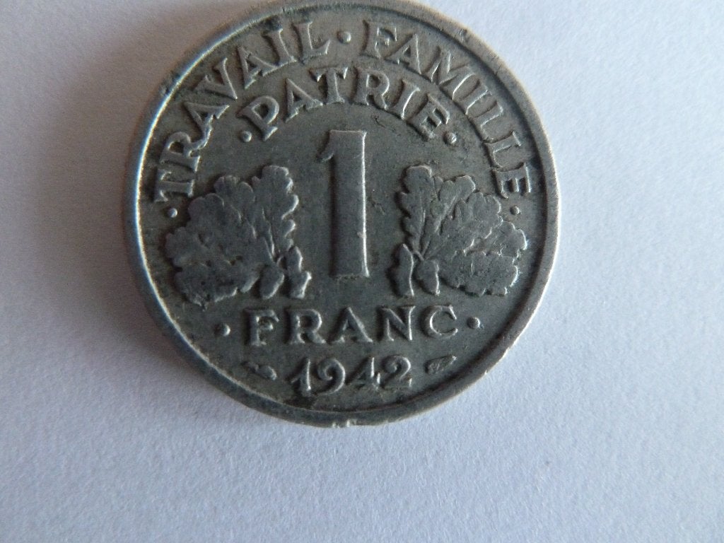 PIECE 1 FRANCS 1942 LEGERE, Enlèvement