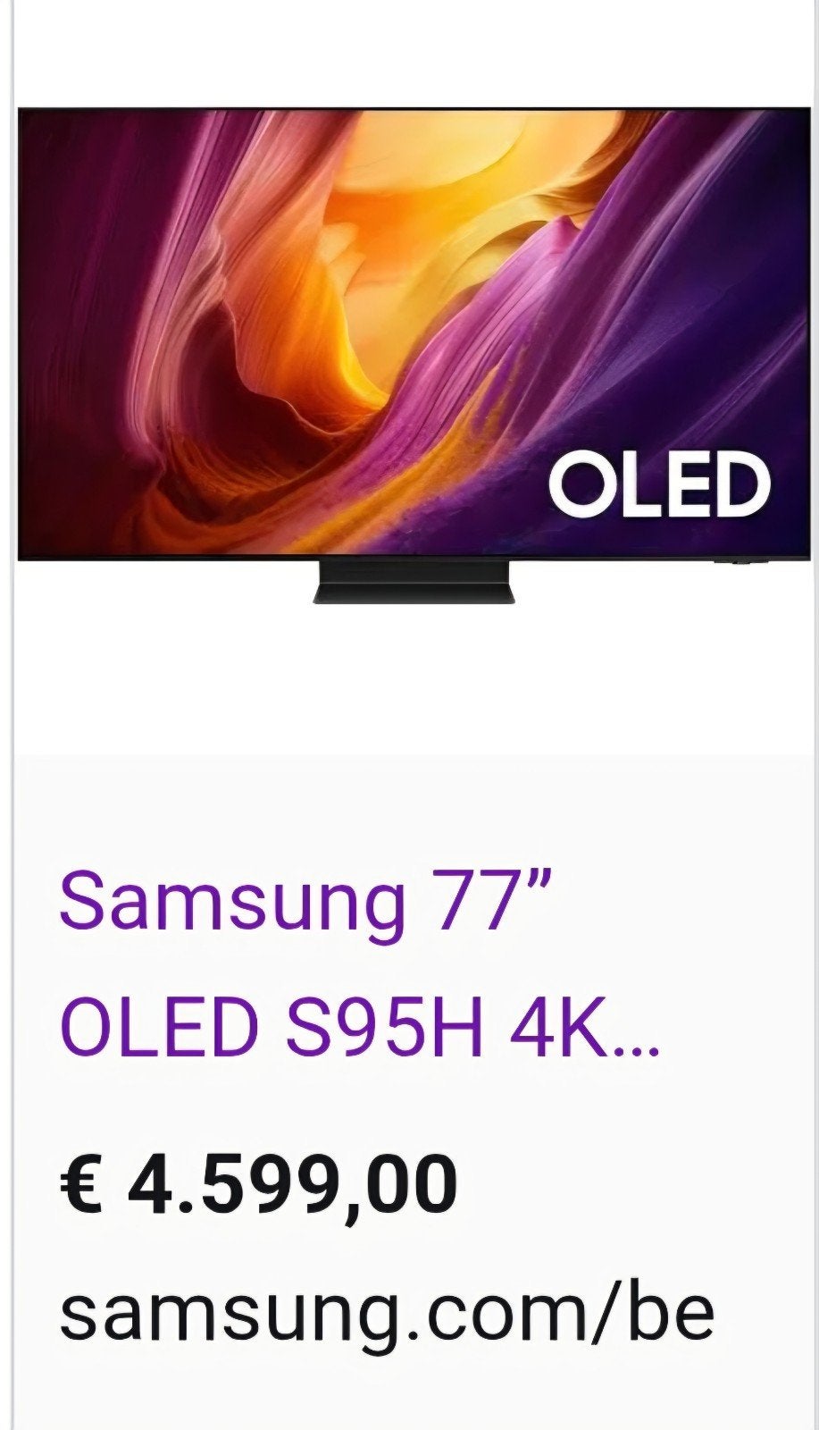 NIEUWE samsung 77" oled s95h 4k vision ai smart tv (, Audio, Tv en Foto, Televisies, Ophalen, OLED, Samsung, Smart TV