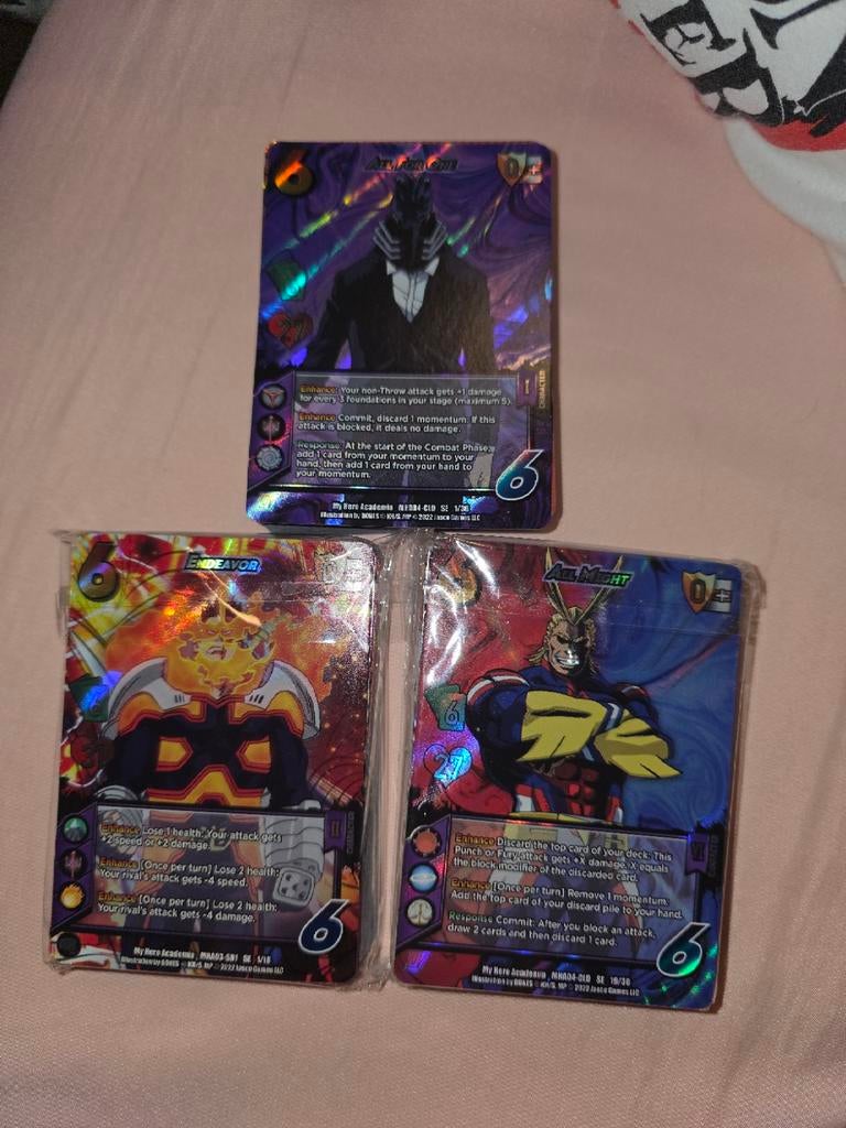 My hero academia kaarten en 3 decks en 12andere foil kaarten, Ophalen of Verzenden, Nieuw, Meerdere kaarten, Foil