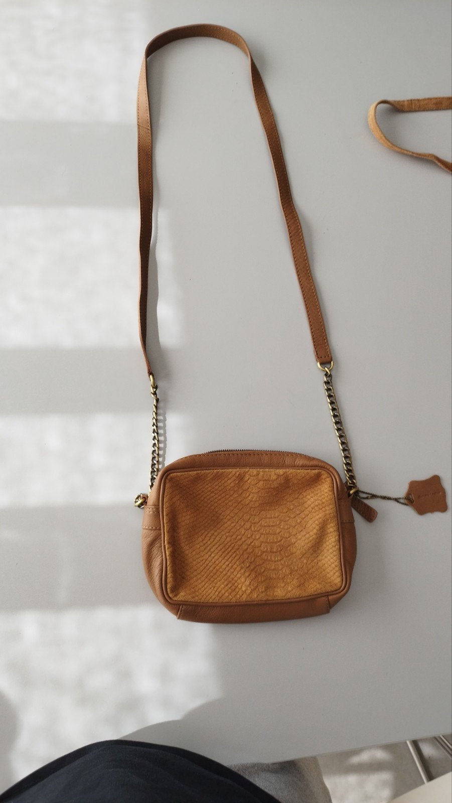 Sac pochette en cuir marque :, Enlèvement, Cuir