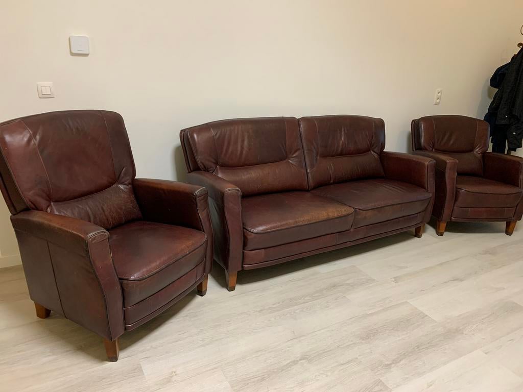Fauteuils en simili-cuir, Maison & Meubles, Canapés | Coins salons complets, Enlèvement, Comme neuf, Cuir