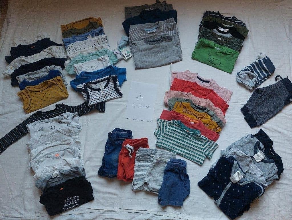 pakket babykleding maat 74, Enlèvement, Utilisé, Garçon, Autres types
