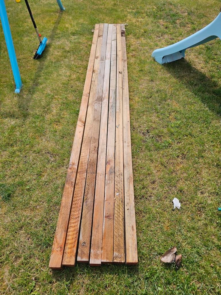 7 balken tekoop, Tuin en Terras, Palen, Balken en Planken, Ophalen, Balken