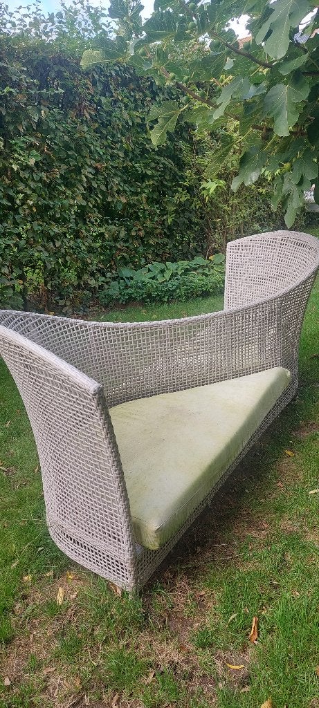 Romantische 2zit bank in rotan, Tuin en Terras, Ophalen, Gebruikt, Rotan