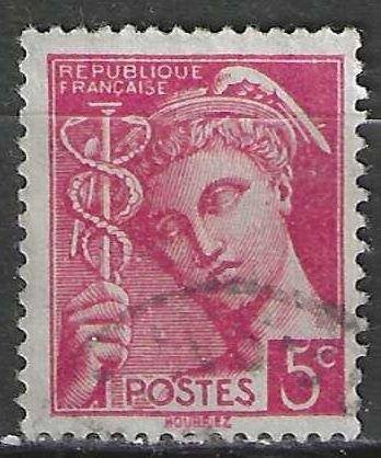 France 1936/1941 - Yvert 406 - Type Mercure - 5 cm (ST), Envoi, Affranchi