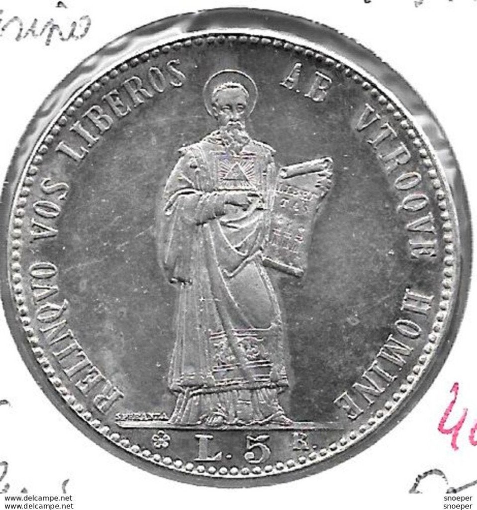 san marino 5 lire 1898  zeer goede copy, Verzenden, Italië, Losse munt