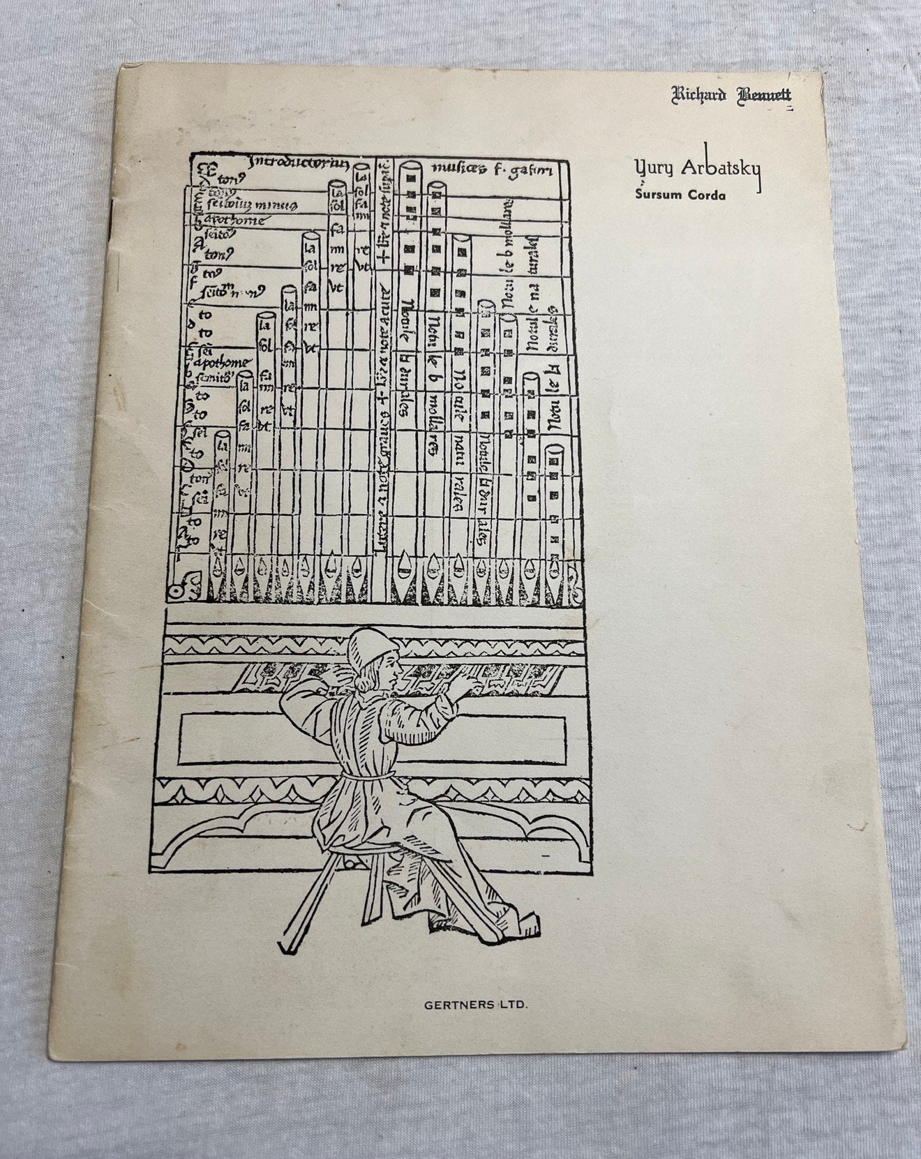 Carnet Sursum Corda Yury Arbatsky Pour orgue à tuyaux 1955, Musique & Instruments, Enlèvement ou Envoi, Comme neuf