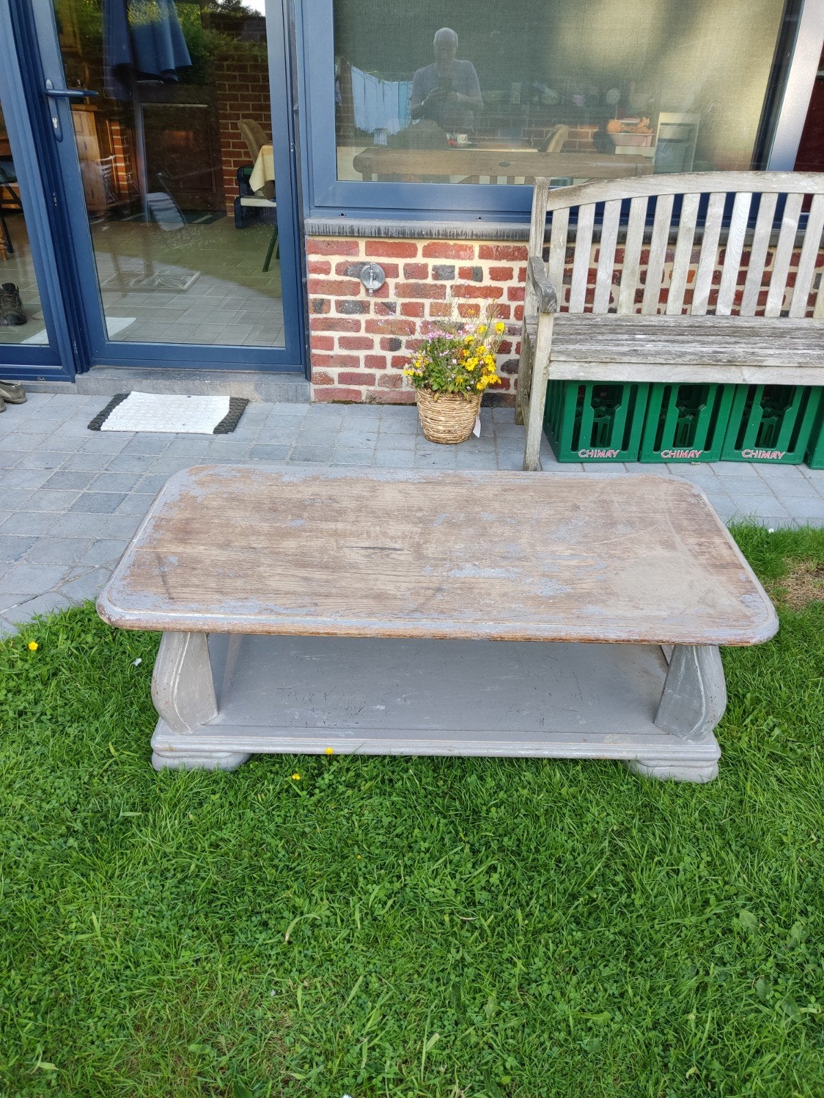 AV table de salon en chêne massif, super état.., Ophalen