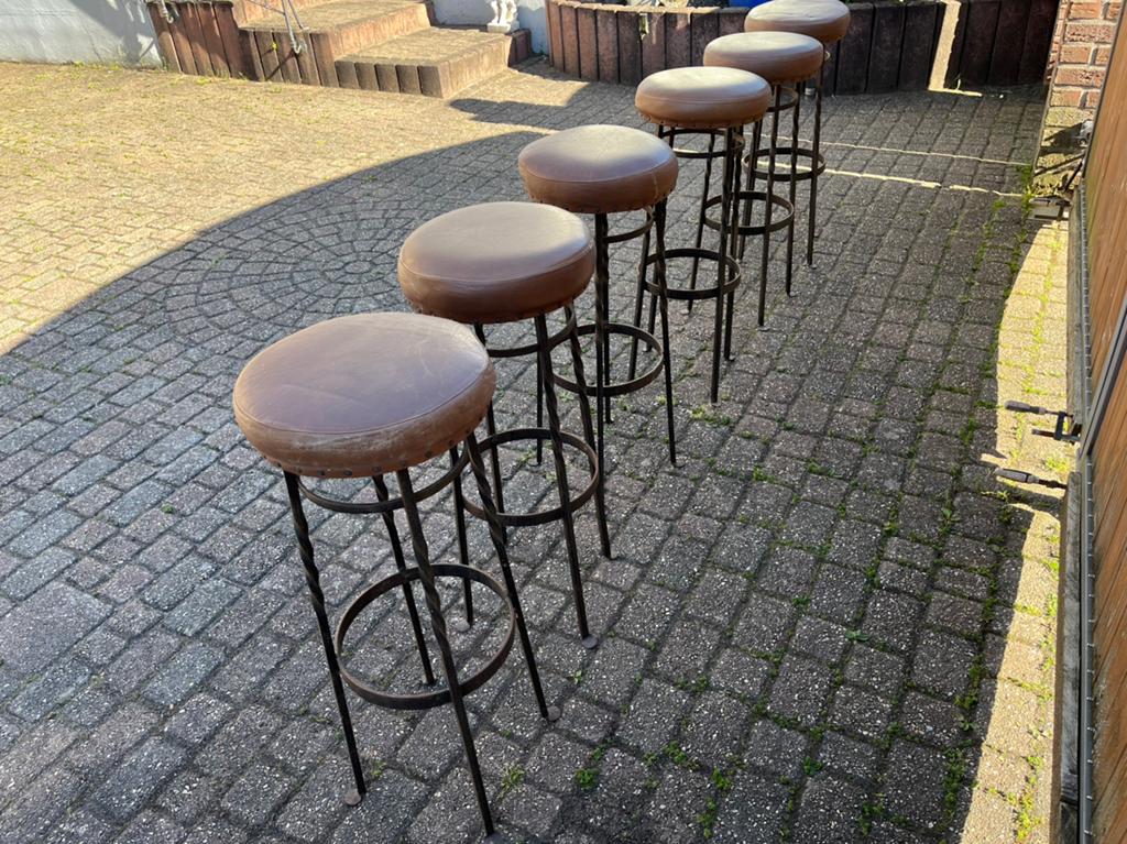 6 Vintage Barkrukken uit de 70er jaren industrial Style, Huis en Inrichting, Barkrukken, 5 krukken of meer, Ophalen, Gebruikt