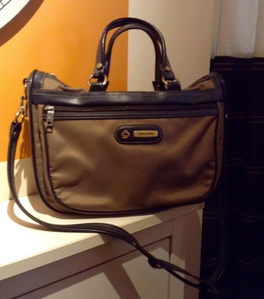 Vintage sacoche de voyage Samsonite, Enlèvement ou Envoi, Moins de 40 cm, Beige, Moins de 35 cm