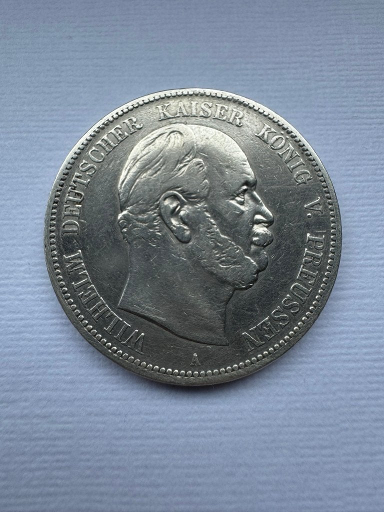 Duitse Keizerrijk - 5 Mark 1874A (Wilhelm I, zilver), Postzegels en Munten, Ophalen of Verzenden, Duitsland, Losse munt, Zilver