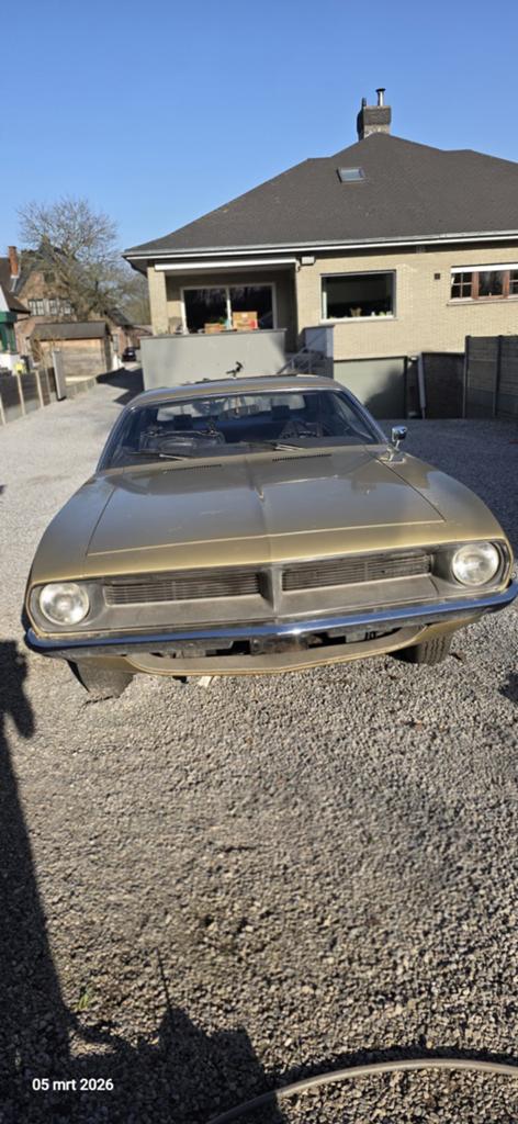 Plymouth Barracuda 1972, Auto's, Oldtimers, Particulier, Plymouth, Benzine, Coupé, 2 deurs, Handgeschakeld, Geel, Zwart, Leder