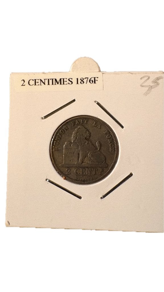 LEOPOLD II: 2 cent 1876F, Ophalen of Verzenden